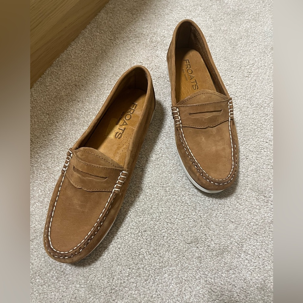 Froats brown Leather Baltimore Loafers Women's 8 Classic Penny Style Slip-On